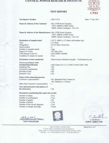 Short Ckt test